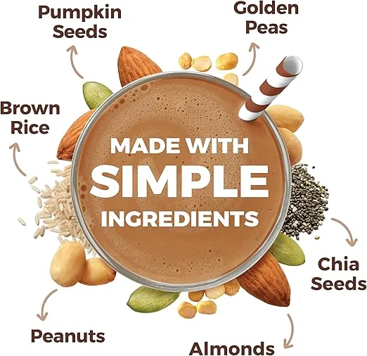 Orgain Organic Simple Vegan Protein Powder, Chocolate - 20g Plant Based Protein, With less Ingredients, No Artificial Sweeteners, Gluten Free, No Lactose Ingredients, 1.25 lb (Packaging May Vary)