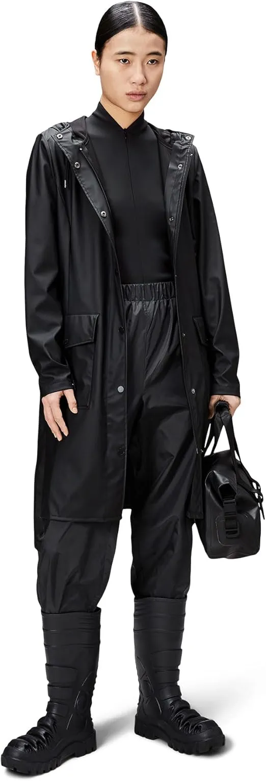 RAINS Curve W Jacket - Waterproof Jacket with Hood for Women - Reusable Raincoat with Belt
