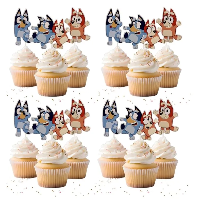 12PCS Cupcake Toppers for Bluey Birthday Party. Cupcake Decorations. (Set 12PSC)