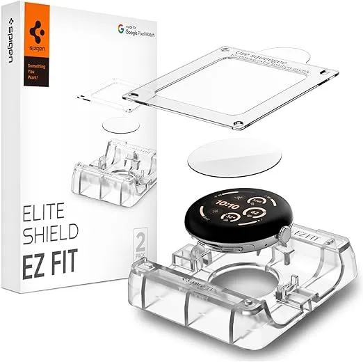 Spigen EliteShield EZ Fit Screen Protector Designed for Pixel Watch 3 (41mm) - 2 Pack