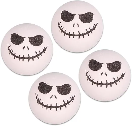 KOOBOOK 4Pcs Funny Halloween Skull Smile Car Antenna Topper Aerial Ball Car Antenna Decoration Doll (White)