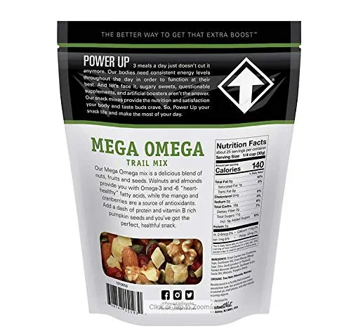 Power-Up Trail Mix, Mega Omega - Kosher (1 Pack of 26 oz)