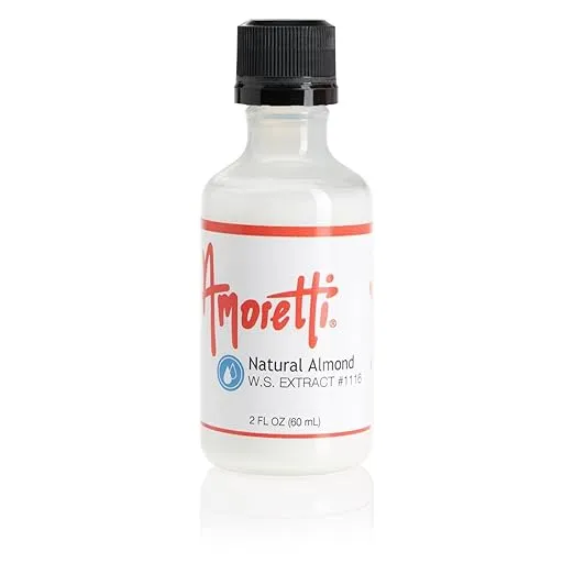 Amoretti - Natural Almond Extract Water Soluble 2 oz - Highly Concentrated & Perfect For Pastry, Savory, Brewing, and more, Preservative Free, Vegan, Kosher Pareve, Keto Friendly