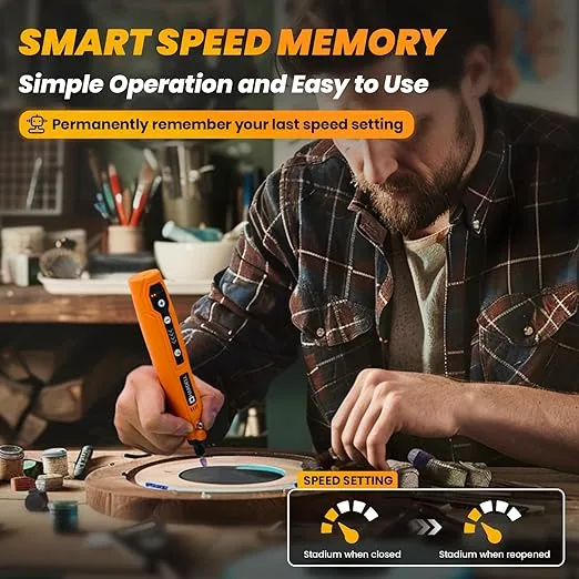 HARDELL Mini Cordless Rotary Tool Kit, 5-Speed and USB Charging with 61 Accessories, Multi-Purpose 3.7V Power Rotary Tool for Sanding, Polishing, Drilling, Etching, Engraving, DIY Crafts