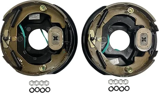 Trailer Brakes - 1 Pair 10" X 2-1/4" Electric Trailer Brake Assembly for 3,500 lbs - Trailer Brake Kit, Electric Trailer Brakes, Trailer Brakes 3500lb axle, 1 Left (77-10-1) 1 Right (77-10-2)