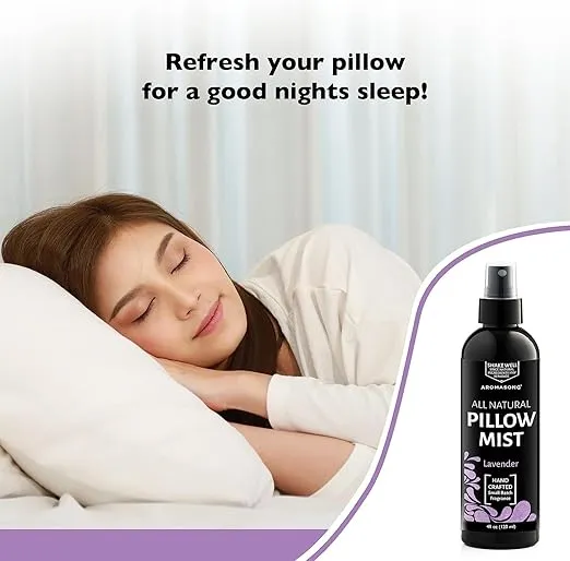 Aromasong Lavender Pillow Spray - All Natural Calming Linen & Bedtime Mist for Deep Sleep - Aromatherapy Botanical Essential Oils for Sleeping - for Relaxing Stress Fragrance Scent