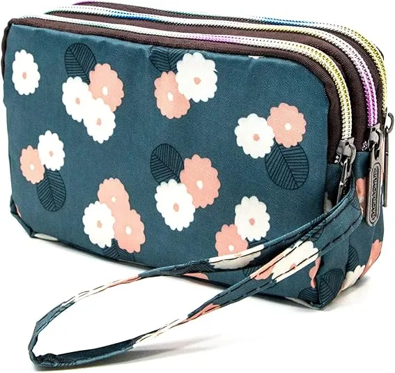 BIAOTIE Large Capacity Wristlet Wallet - Women Printed Nylon Waterproof Handbag Clutch Purse