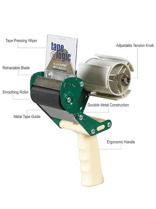 Tape Logic Aviditi Tape Logic SealSafe 3 Inch Packing Tape Dispenser Gun with Retractable Blade, for Packing, Shipping, Moving and Warehouse Use (1 Dispenser)