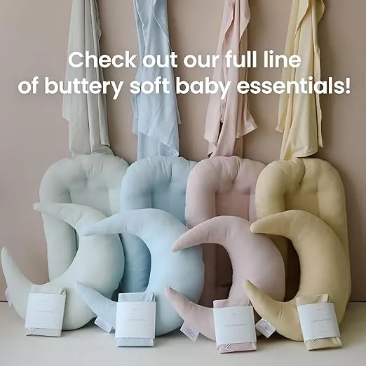 snuggle me Organic Nursing Pillow | Bottle & Breastfeeding Pillow with Organic Cotton Cover & Fiberfill, Machine Washable Feeding Pillow, Newborn Essentials Must Haves (Bluebell)