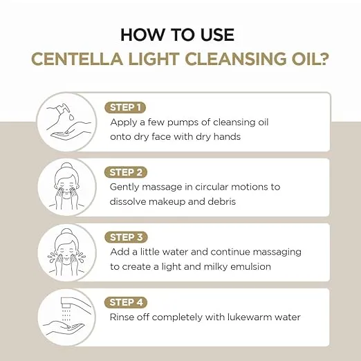 SKIN1004 Madagascar Centella Light Cleansing Oil 6.76 fl.oz, 200ml | Gentle Oil Cleanser for Face, Korean Facial Cleanser, Double Cleansing