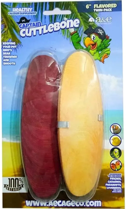 A&E Cage Company Flavored 6in Cuttlebone Flavored Twin Pack