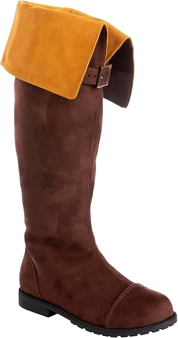 Chosen Legend Hero Costume Boots | Faux Suede Uppers with Inner Side Zipper and Lightly Padded Inner Soles