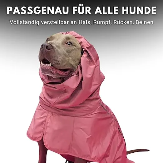 Spark Paws Dog Raincoat, Waterproof Windproof Rain Jacket, for Small Medium Large Extra Large Dogs, Reflective Breathable Full-Body Coverage Dry Suit - Sea Pink, 3XL