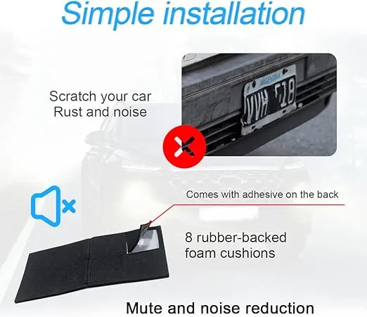 YALOK Anti Theft License Plate Screws Kits- Rustproof Stainless Steel Car Tag Plate Mounting Hardware, M6 (1/4") Tamper Proof Fastener Nut, Caps Cover for Front Rear Frame Holder Mounting(Black-Set1)
