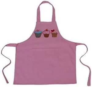 Girls Pink Canvas Cupcake Apron