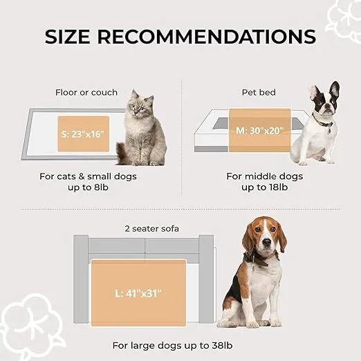 1 Pack 3 Calming Blankets Fluffy Premium Fleece Pet Blanket Soft Sherpa Throw for Dog Puppy Cat Beige Small (23" x16'')