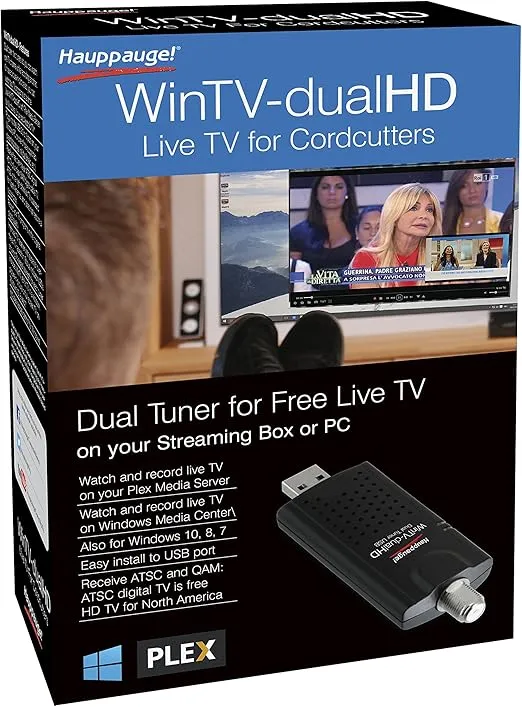 Hauppauge 1657 WinTV-dualHD Cordcutter Dual USB 2.0 TV Tuner for Nvidia Shield and Windows PC