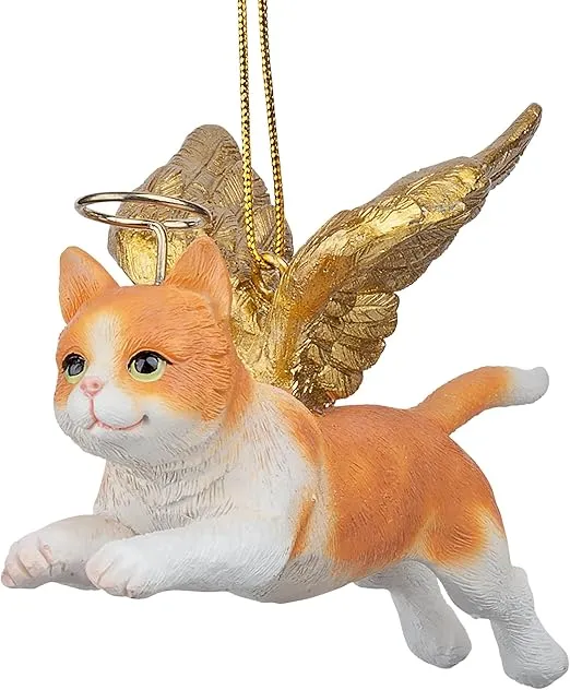 ANGEL CAT ORNAMENT-ORANGE TABBY