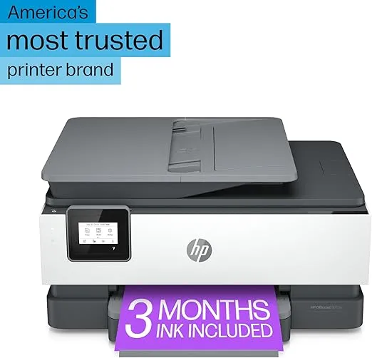 HP OfficeJet 8015e Wireless Color All-in-One Printer, 3 months of Instant Ink included