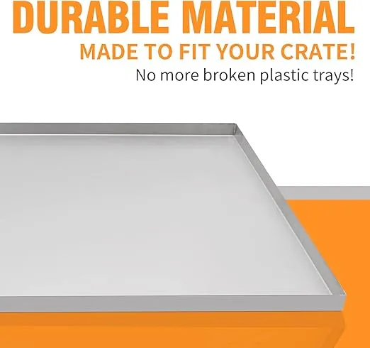 Metal Replacement Dog Crate Pan, Stainless Steel Replacement Tray for Dog Crate, Chew Proof Crack Proof Pet Kennel Tray Pan, Dog Training Crate Pan Pet Supplies (Stainless Steel,34.64''X21.65''X1'')