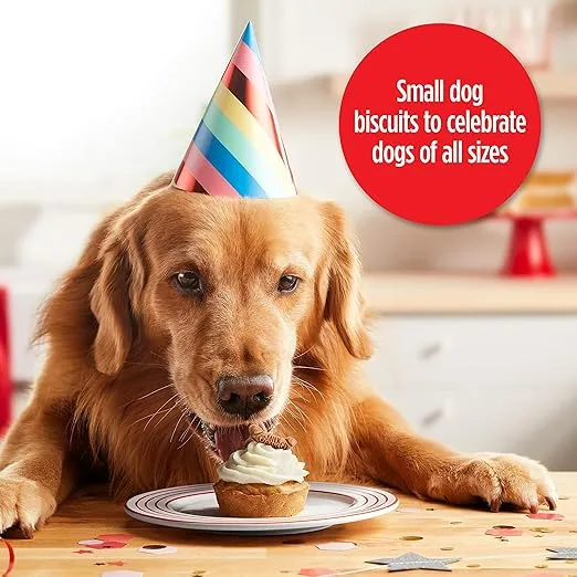 Milk-Bone Flavor Snacks Birthday Dog Treats, Small Biscuits, 36 Ounce Reusable Tin
