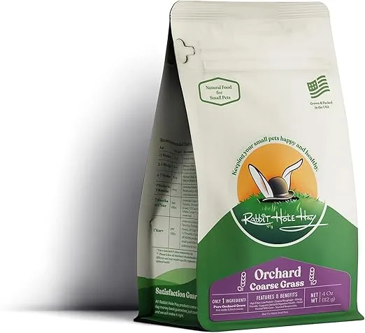 Ultra Premium Coarse Orchard Grass for Small Pets - 4 oz - Hand-Sorted Freshness