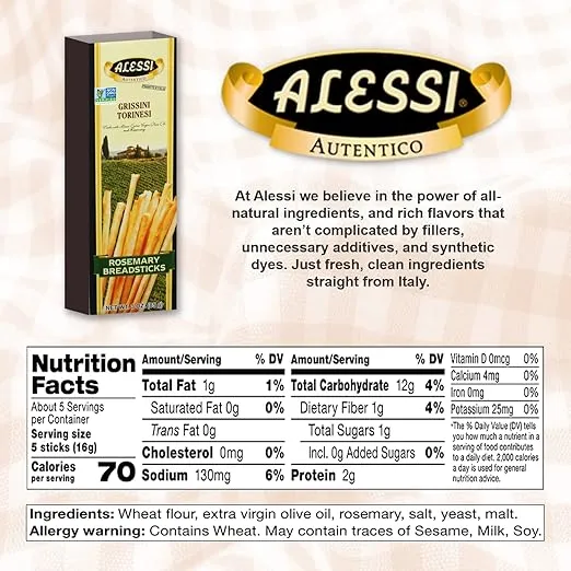 Alessi Rosemary Breadsticks, 3 oz