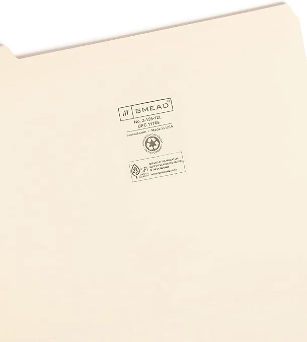 Smead Indexed File Folders, Monthly (Jan-Dec), 1/5-Cut Tab, Assorted Positions, Letter Size, Manila, 1 Set of 12 (11765)