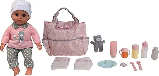 Dream Collection 16" Baby Doll with Diaper Bag Set