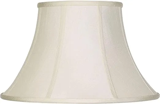 Creme Large Bell Lamp Shade 9" Top x 17" Bottom x 11" Slant x 10.5" High (Spider) Replacement with Harp and Finial - Imperial Shade
