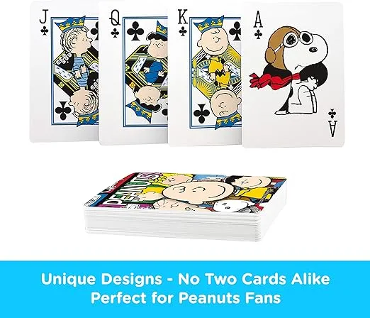 AQUARIUS Peanuts Playing Cards - Peanuts Cast Deck of Cards for Your Favorite Card Games - Officially Licensed Peanuts Merchandise & Collectibles - Poker Size with Linen Finish