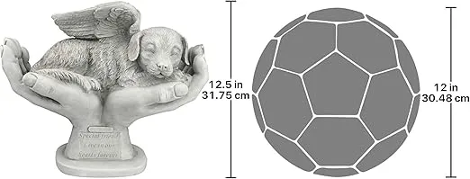 Design Toscano KY69912 Pet Grave Memorial Outdoor Garden Statue Monument, 15 inches wide, 12 inches tall, DOG IN GODS HANDS