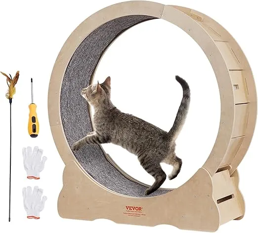 VEVOR Cat Exercise Wheel for Indoor Cats, 35.8 inch Cat Treadmill Wheel Exerciser, Cat Running Exercise Wheel for Cat's Weight Loss and Health