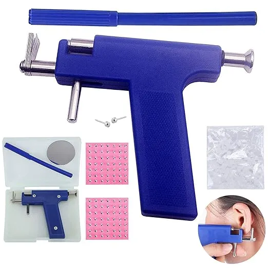 Ear Piercing Tool Kit, Earring Pericings Gun Tools Set,98Pcs Ears Nose Navel Lip Piercer Machine Studs, Stainless Steel Body Hole Peircing Peicing Guns Stud Earrings For Salon Home Pearcings Kits