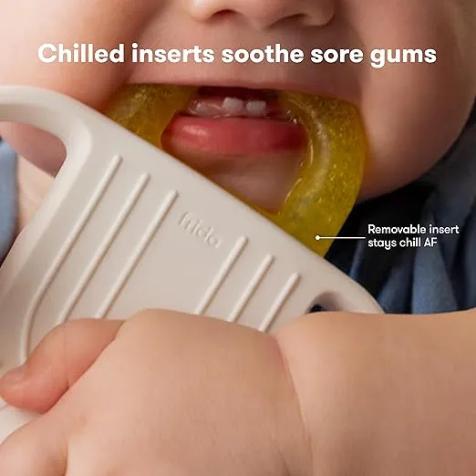 Frida Baby Teething Relief Not-Too-Cold-to-Hold Baby Teether BPA-Free Silicone Teething Toys