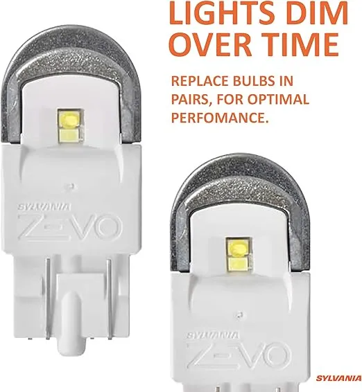 SYLVANIA - 7443 T20 ZEVO LED White Bulb - Bright LED Bulb, Ideal for Daytime Running Lights (DRL) and Back-Up/Reverse Lights (Contains 2 Bulbs)