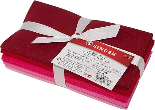 Singer Fabric, 100% Cotton, Berry Solid 5Pc Bundle