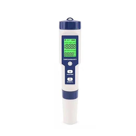 5 in 1 TDS Meter PH Tester, Aulora Digital PH Meter Water Tester for Drinking Water, Aquarium, Pool, Hydroponics, Plants with Temperature, EC/TDS/Salinity/pH Meter