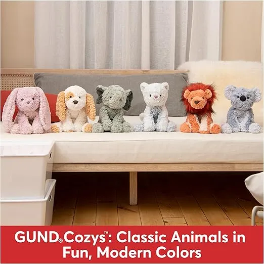 GUND Cozys Collection Cow, Stuffed Animal for Ages 1 and Up, Spring Decor Plush Toy, Cream/Blue, 10”