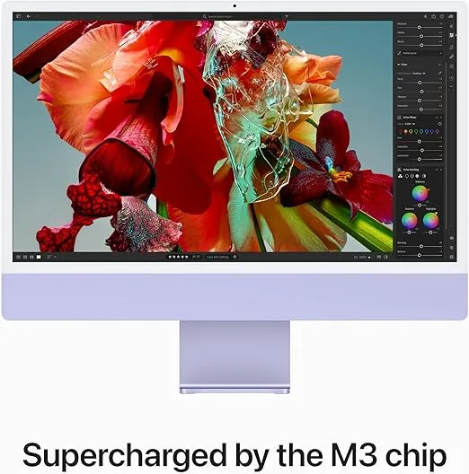 Apple 2023 iMac All-in-One Desktop Computer with M3 chip: 8-core CPU, 10-core GPU, 24-inch Retina Display, 8GB Unified Memory, 256GB SSD Storage, Matching Accessories. Works with iPhone/iPad; Purple