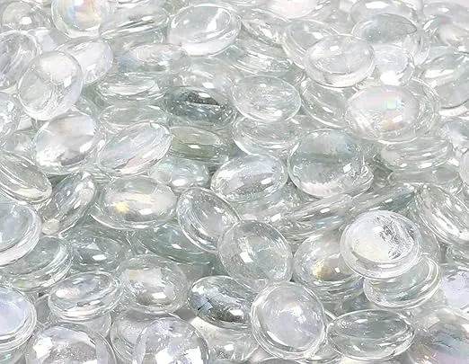 KIBOW 10-Pound Pack Fire Glass Beads for Gas Fire Pit, 3/4 Inch-Clear Color