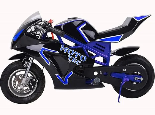 MotoTec Gas Pocket Bike Gt 49Cc 2 Stroke Blue