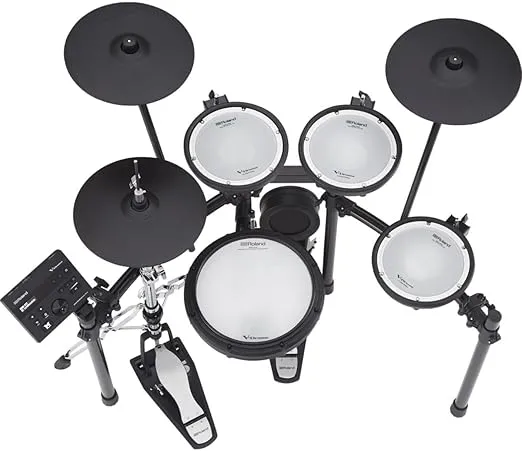 Roland TD-07KVX Electronic V-Drums Kit – with VH-10 Floating Hi-Hat and Best-Ever Cymbals – Bluetooth Audio & MIDI – 40 Free Melodics Lessons,Black