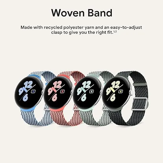 Google Pixel Watch Woven Band - Compatible with The Pixel Watch, Pixel Watch 2, and 41mm Pixel Watch 3 - Bay