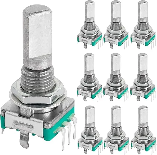 10 Pcs EC11 Rotary Encoder Dode Switch Audio Digital Potentiometer with Switch - 20MM