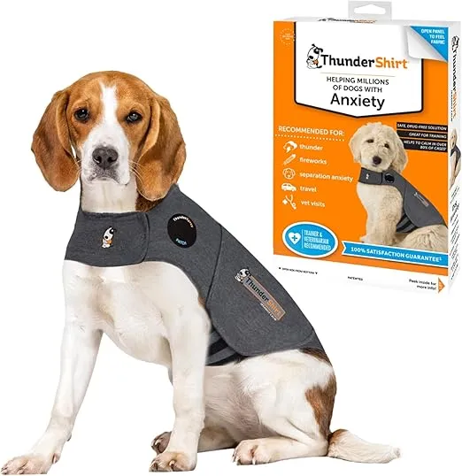 ThunderShirt for Dogs, Medium, Heather Gray Classic - Dog Anxiety Relief Calming Vest