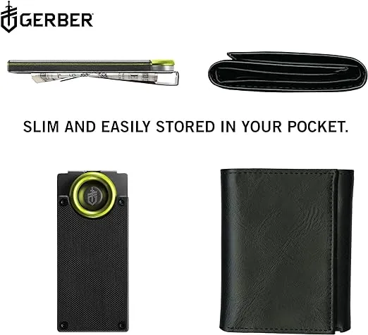 Gerber Gear 31-002521N GDC Pocket Knife Money Clip, GDC Fixed Blade Knife and Case, EDC Gear, Stainless Steel