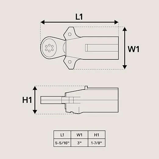 True Mods 7-Way Blade Trailer Wiring Tester [Nickel-Plated Copper Terminals] [Continuity Test] [Rugged Material] 7-Pin Trailer Light Wire Circuit Tester