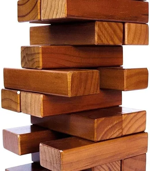 Yard Games Giant Tumbling Timbers Pine Blocks Wood Stacking Party Tailgate Backyard Game with Carrying Case for Kids Adults, 30 Inch, Stained