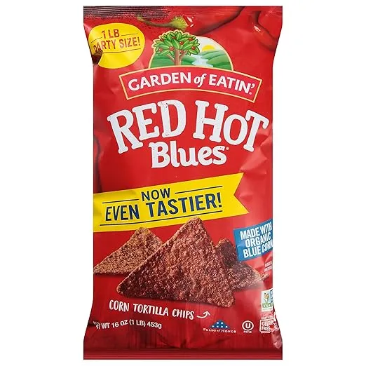 Garden of Eatin' Corn Tortilla Chips, Red Hot Blues, 1 lb bag